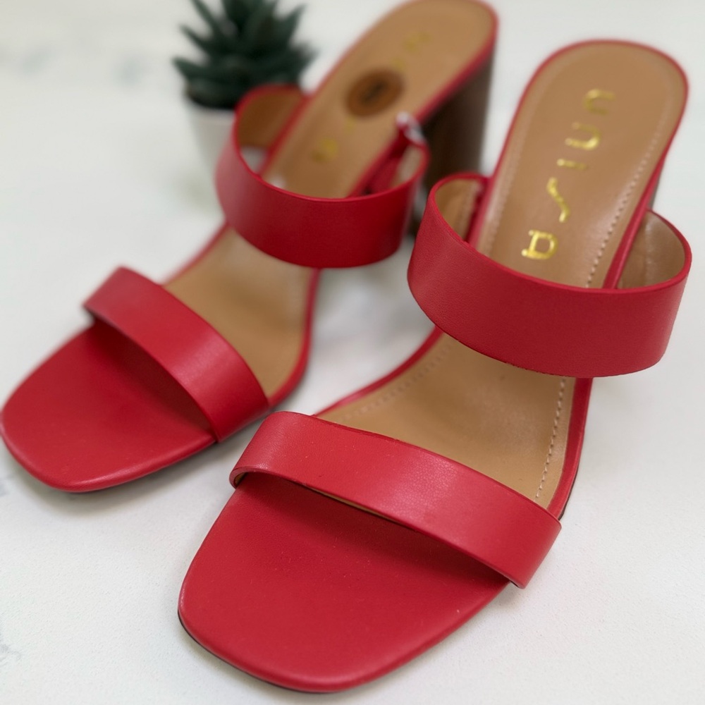 Unisa Vibrant Red Heeled Sandals
